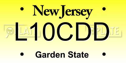 L10CDD New Jersey License Plate