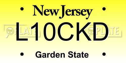 L10CKD New Jersey License Plate