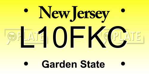 L10FKC New Jersey License Plate