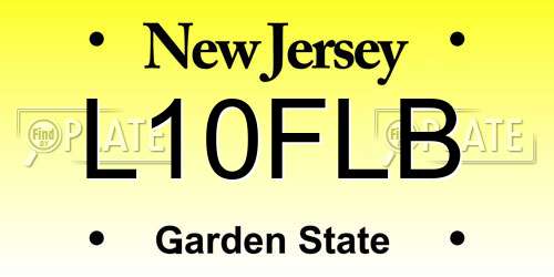 L10FLB New Jersey License Plate