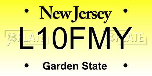 L10FMY New Jersey License Plate