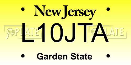 L10JTA New Jersey License Plate