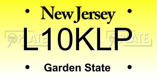 L10KLP New Jersey License Plate