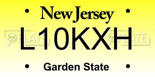 L10KXH New Jersey License Plate