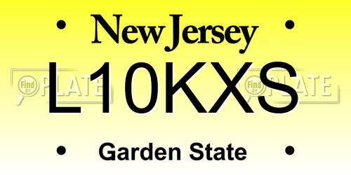 L10KXS New Jersey License Plate