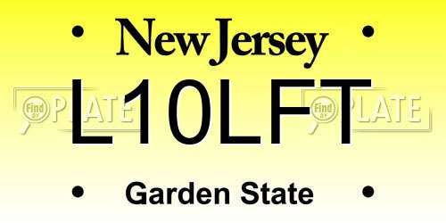 L10LFT New Jersey License Plate