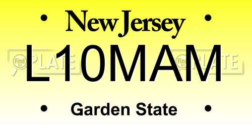 L10MAM New Jersey License Plate