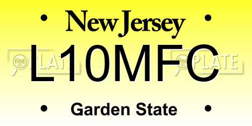 L10MFC New Jersey License Plate