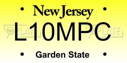 L10MPC New Jersey License Plate