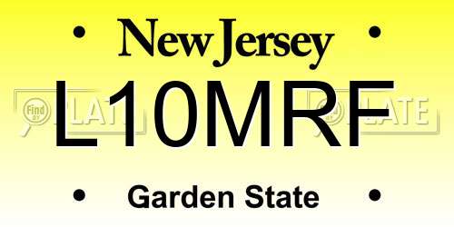 L10MRF New Jersey License Plate