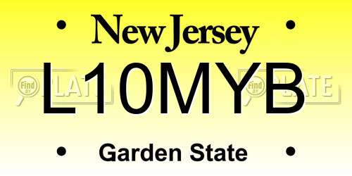 L10MYB New Jersey License Plate