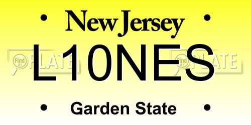 L10NES New Jersey License Plate