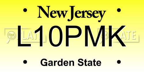 L10PMK New Jersey License Plate
