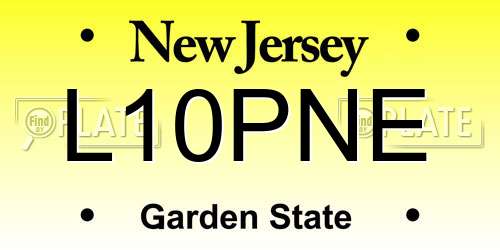 L10PNE New Jersey License Plate