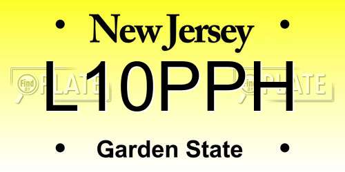 L10PPH New Jersey License Plate