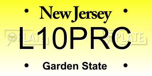 L10PRC New Jersey License Plate