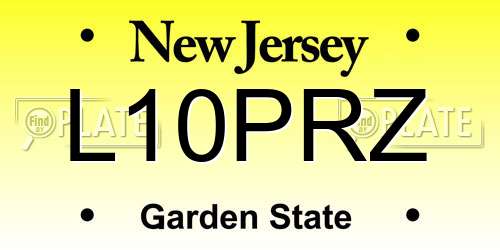 L10PRZ New Jersey License Plate