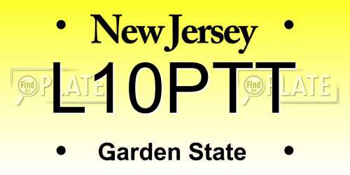 L10PTT New Jersey License Plate