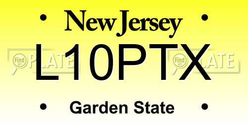 L10PTX New Jersey License Plate