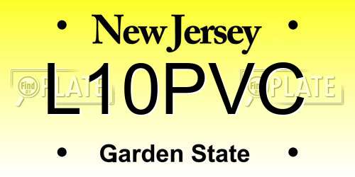 L10PVC New Jersey License Plate