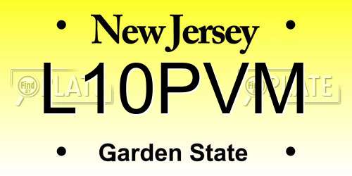 L10PVM New Jersey License Plate
