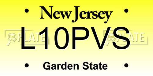 L10PVS New Jersey License Plate