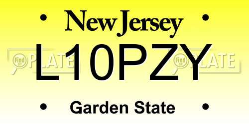 L10PZY New Jersey License Plate