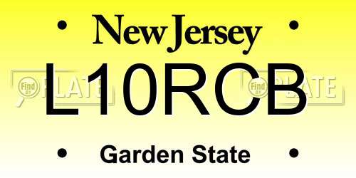 L10RCB New Jersey License Plate