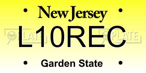 L10REC New Jersey License Plate