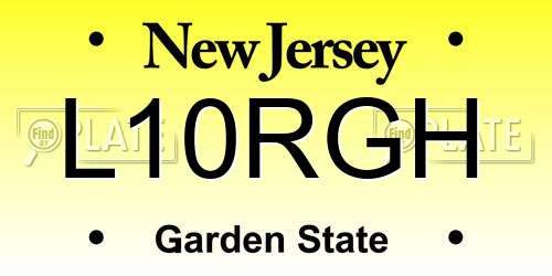L10RGH New Jersey License Plate
