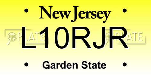 L10RJR New Jersey License Plate