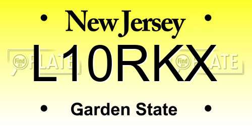 L10RKX New Jersey License Plate