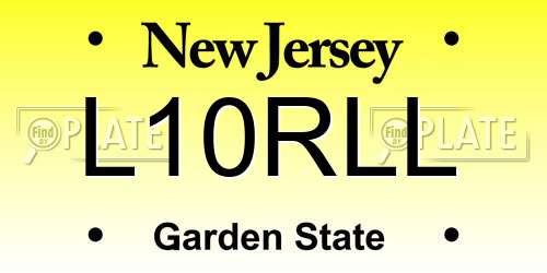 L10RLL New Jersey License Plate