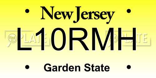 L10RMH New Jersey License Plate