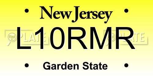 L10RMR New Jersey License Plate