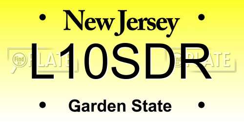 L10SDR New Jersey License Plate