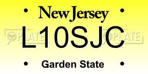 L10SJC New Jersey License Plate