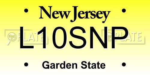L10SNP New Jersey License Plate