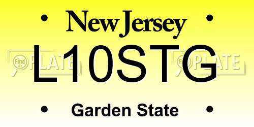 L10STG New Jersey License Plate