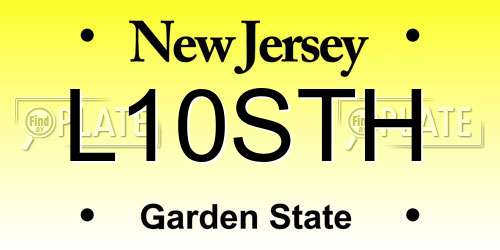 L10STH New Jersey License Plate