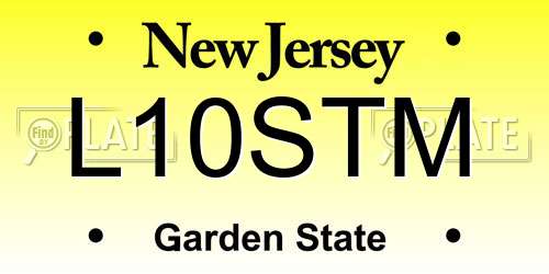 L10STM New Jersey License Plate