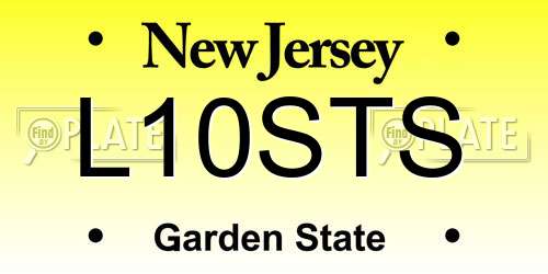 L10STS New Jersey License Plate