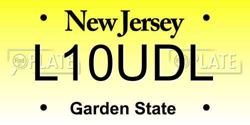 L10UDL New Jersey License Plate