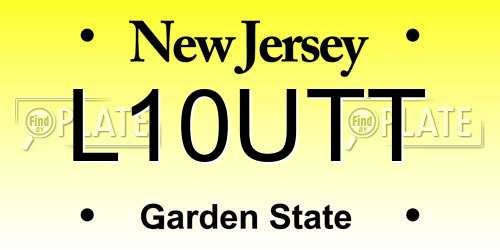 L10UTT New Jersey License Plate