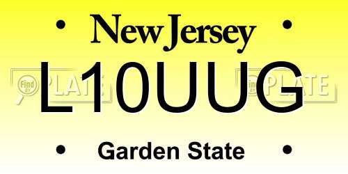 L10UUG New Jersey License Plate