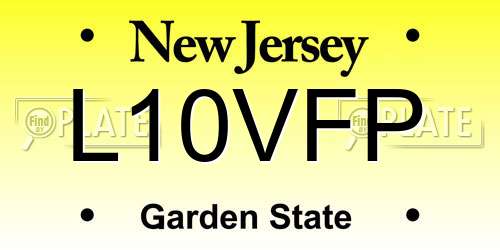 L10VFP New Jersey License Plate