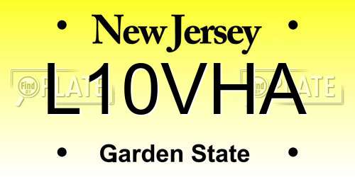 L10VHA New Jersey License Plate