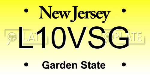 L10VSG New Jersey License Plate