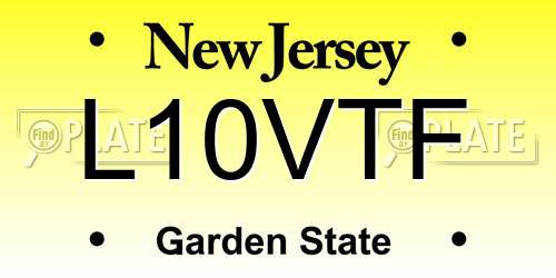 L10VTF New Jersey License Plate