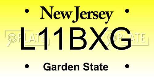 L11BXG New Jersey License Plate